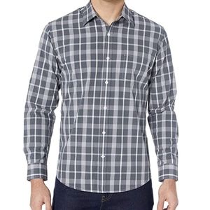 Men's Long-Sleeve Regular-fit Casual Poplin Shirt